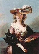 Elisabeth Louise Viegg-Le Brun Self portrait in a Straw Hat, oil painting artist